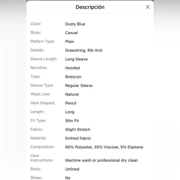 SHEIN SXY Drawstring Detail Rib-knit Hooded Dress Size M - Picture 6 of 6